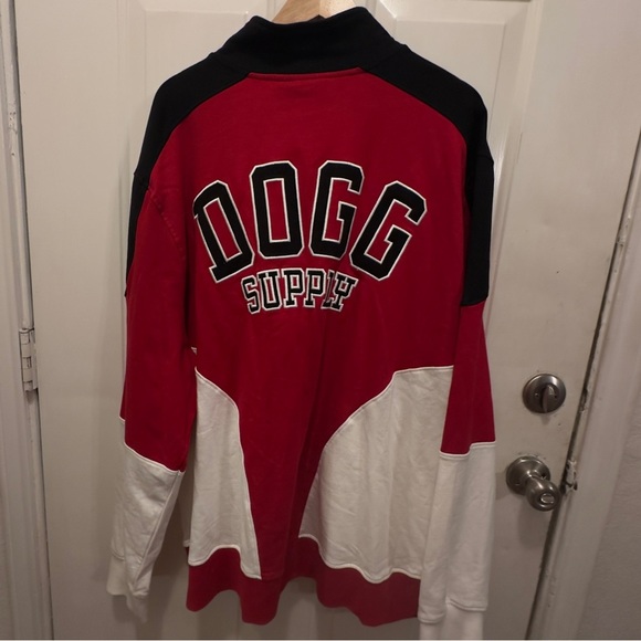 Snoop Dog Red and White Zip-Up Sweater - Picture 6 of 7